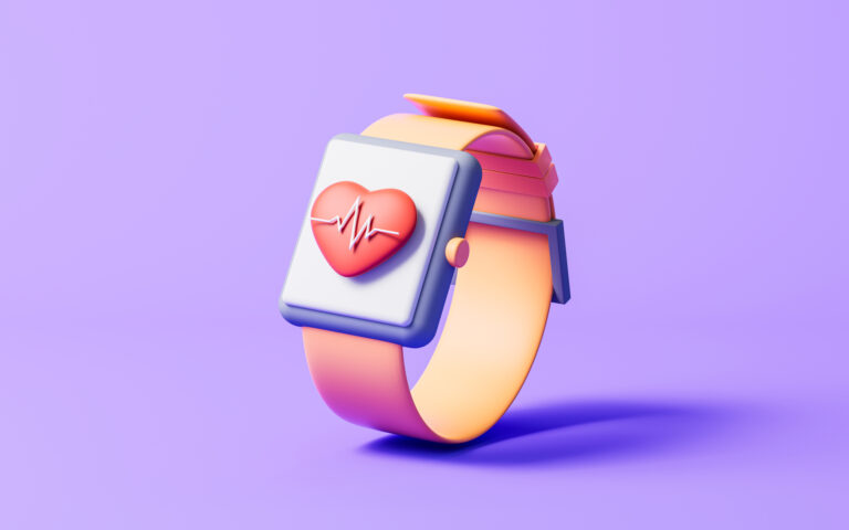 Smartwatch to measure blood pressure 3D rendering